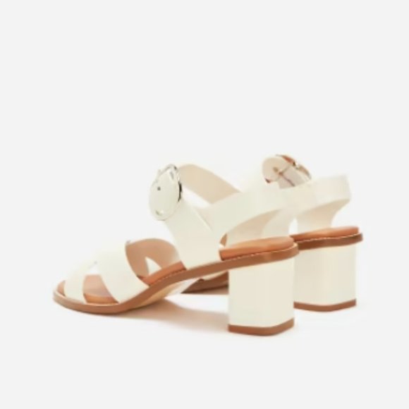 NWT $160 Everlane Italian Leather Buckle Heel in White - Picture 3 of 3